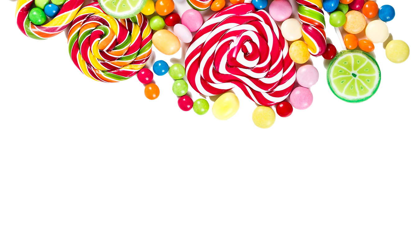 Imagen de piruletas, caramelos, chicles, golosinas en general.